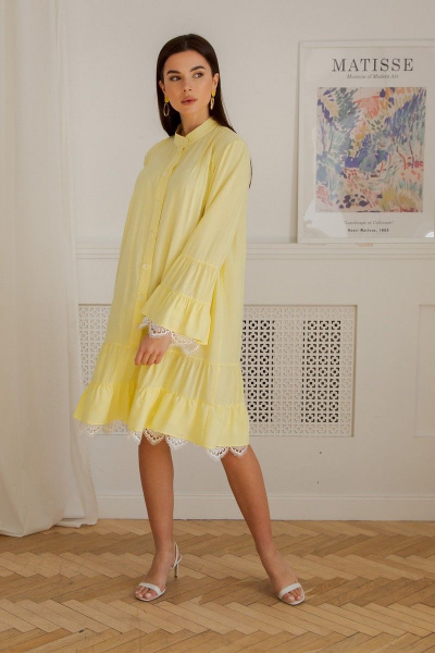 Платье LadisLine 1346 желтый - фото 5