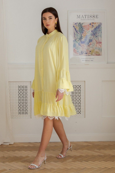 Платье LadisLine 1346 желтый - фото 4