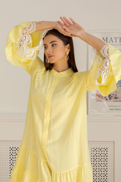 Платье LadisLine 1346 желтый - фото 3