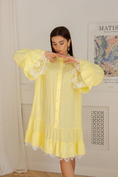 Платье LadisLine 1346 желтый - фото 2