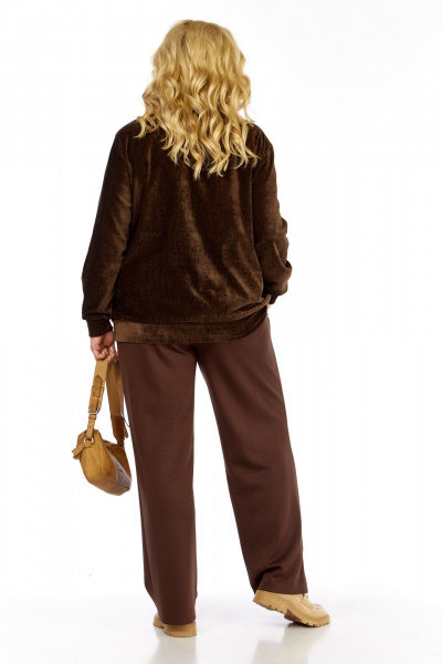 Бомбер, брюки Элль-стиль 2432 коричневый - фото 9