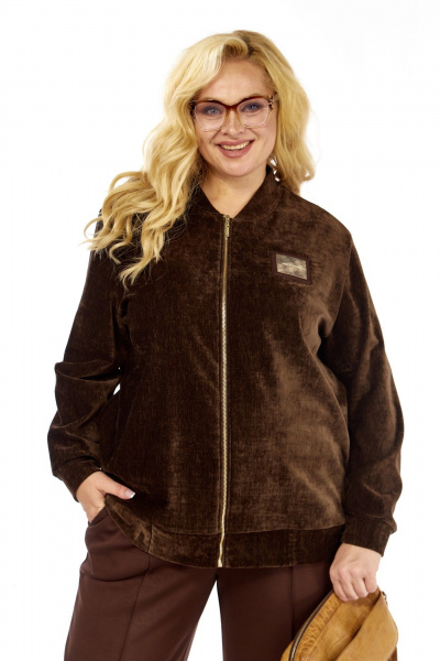 Бомбер, брюки Элль-стиль 2432 коричневый - фото 4