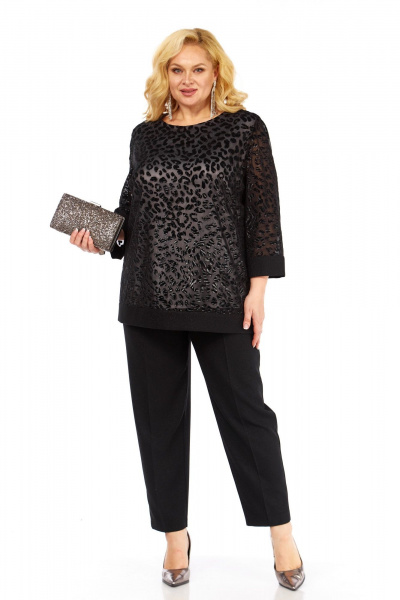 Блуза, брюки Элль-стиль 2435 черный - фото 5