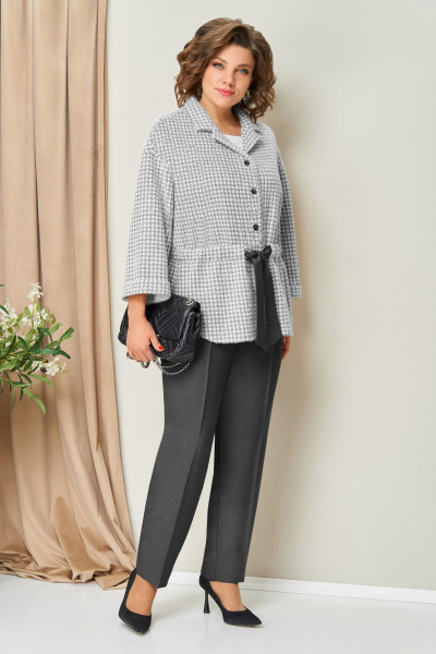 Блуза, брюки, жакет VOLNA 1441 серо-графитовый - фото 3