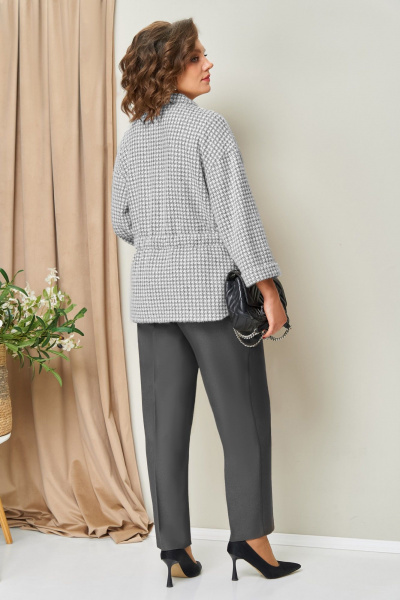 Блуза, брюки, жакет VOLNA 1441 серо-графитовый - фото 5