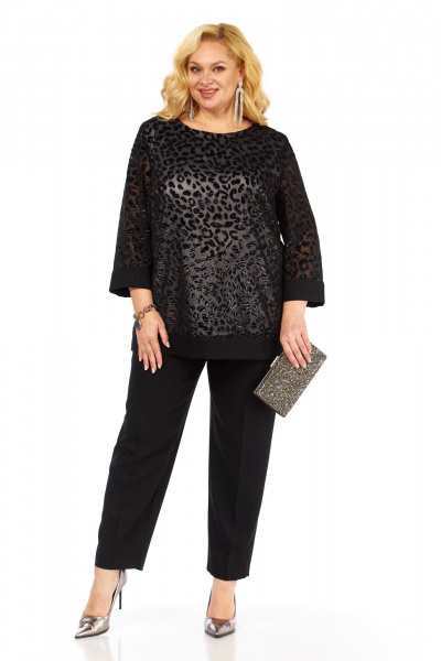 Блуза Элль-стиль 2435а черный - фото 2