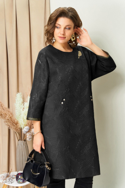 Платье VOLNA 1453 черный - фото 3