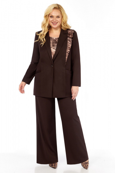 Блуза, брюки, жакет БагираАнТа 1084 шоколад - фото 1