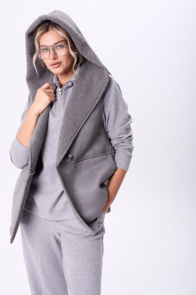 Брюки, джемпер, жилет Диомант 2107 серый - фото 7