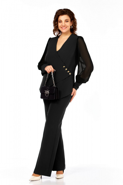 Брюки, жакет Ольга Стиль С-967 черный - фото 1
