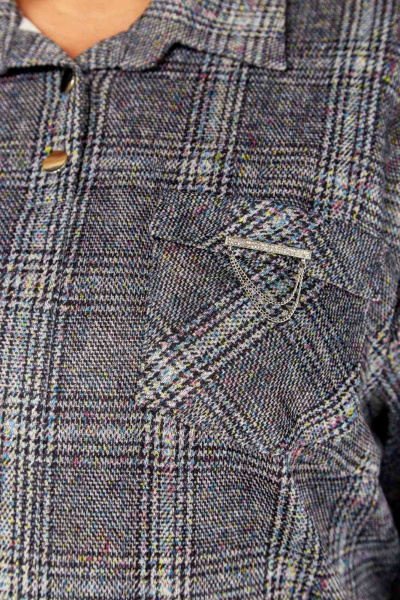 Брюки, джемпер СиБон 0169 серый_клетка - фото 4