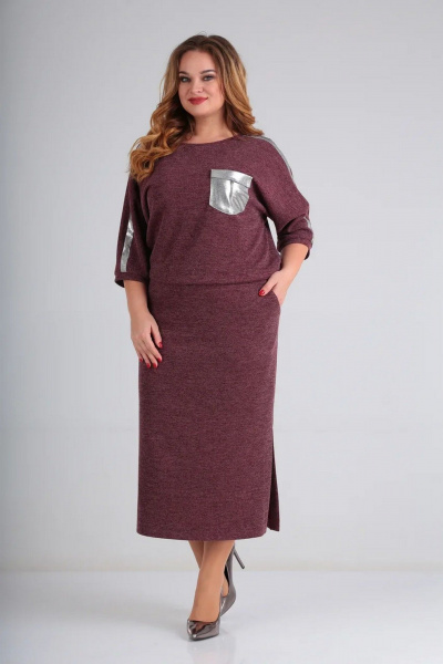 Платье СиБон 0216 бордо - фото 2