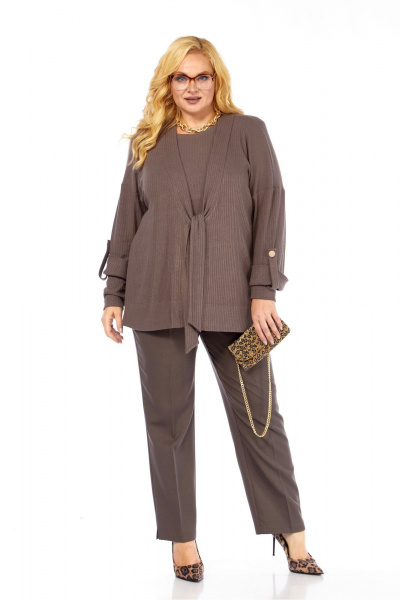 Брюки, джемпер, лонгслив Элль-стиль 2438 кофе - фото 1