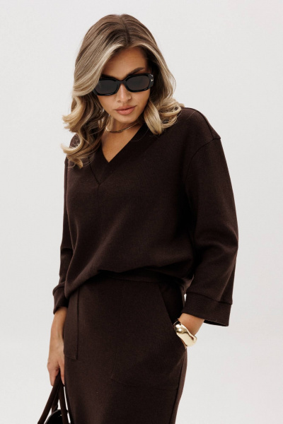 Жакет, юбка Fantazia Mod 5326 шоколад - фото 3