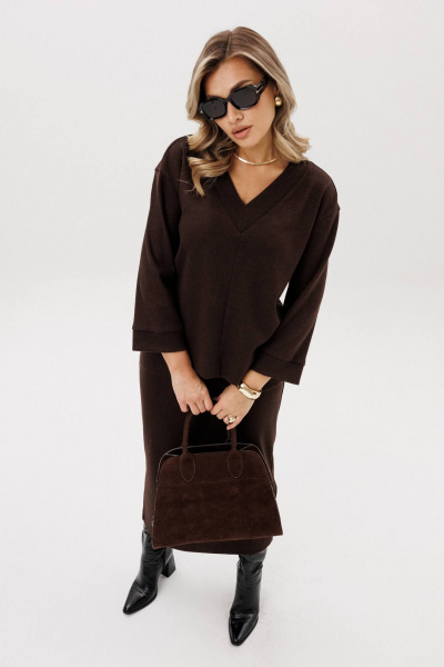 Жакет, юбка Fantazia Mod 5326 шоколад - фото 2