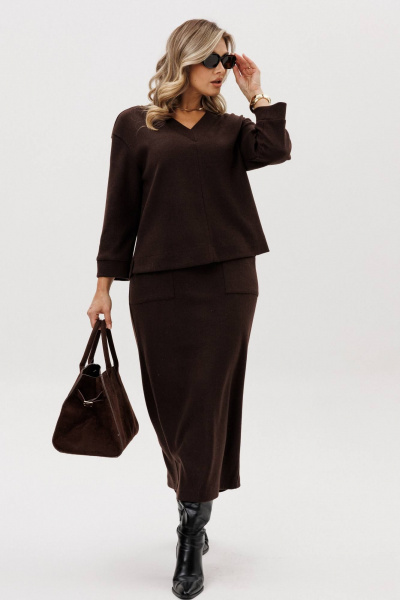 Жакет, юбка Fantazia Mod 5326 шоколад - фото 1