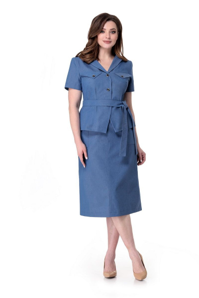 Жакет, юбка Мишель стиль 968 синий - фото 1