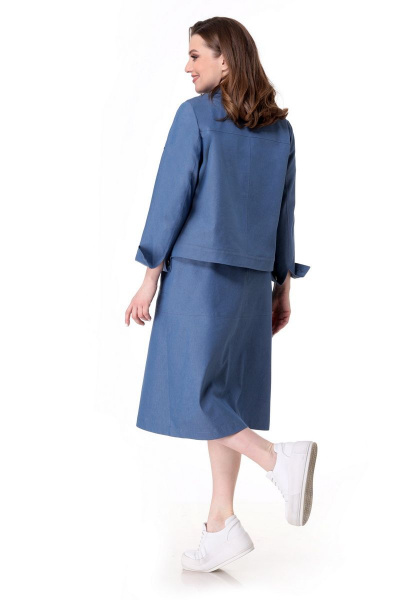 Жакет, майка, юбка Мишель стиль 964/1 синий - фото 3