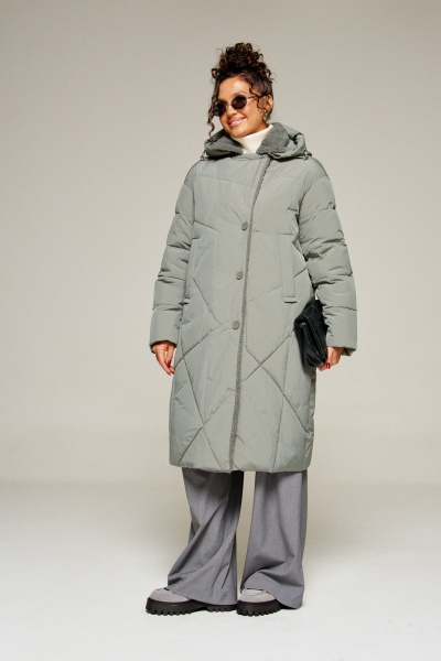 Пальто Beautiful&Free 8024 шалфей - фото 14