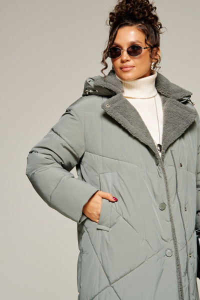 Пальто Beautiful&Free 8024 шалфей - фото 13