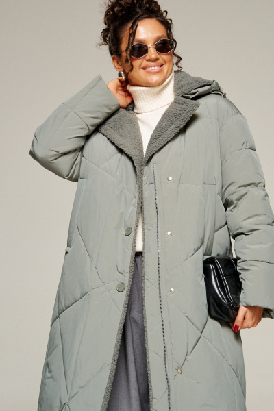 Пальто Beautiful&Free 8024 шалфей - фото 12