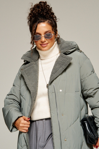 Пальто Beautiful&Free 8024 шалфей - фото 11