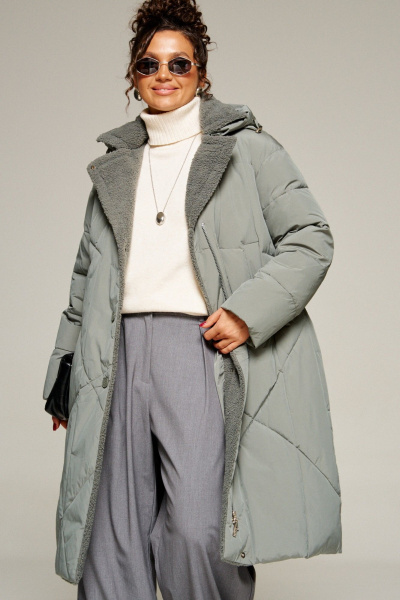 Пальто Beautiful&Free 8024 шалфей - фото 9