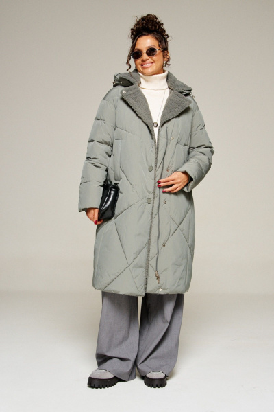 Пальто Beautiful&Free 8024 шалфей - фото 8