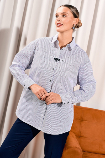 Рубашка Lissana 5037 бело-сине-красный - фото 3