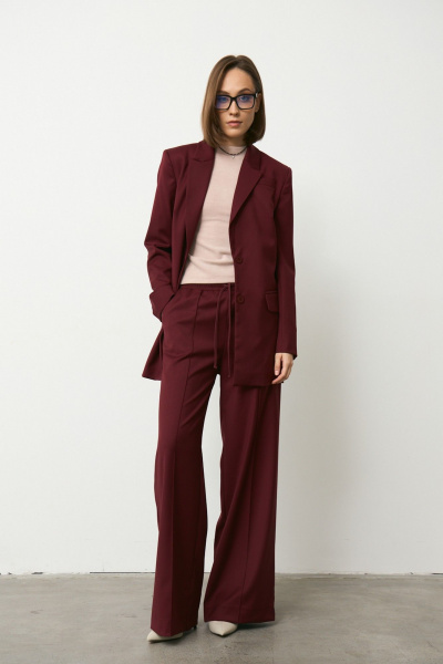 Брюки, жакет Luitui R4049 винный - фото 4