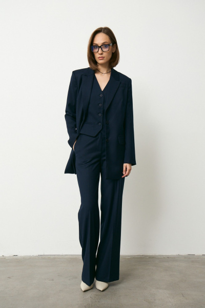 Брюки, жакет Luitui R4048 темно-синий - фото 1