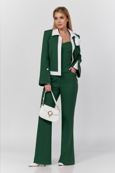 Брюки, жакет, топ DOGGI 2921 зеленый_изумруд - фото 2