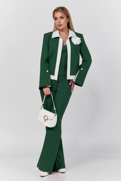 Брюки, жакет, топ DOGGI 2921 зеленый_изумруд - фото 3