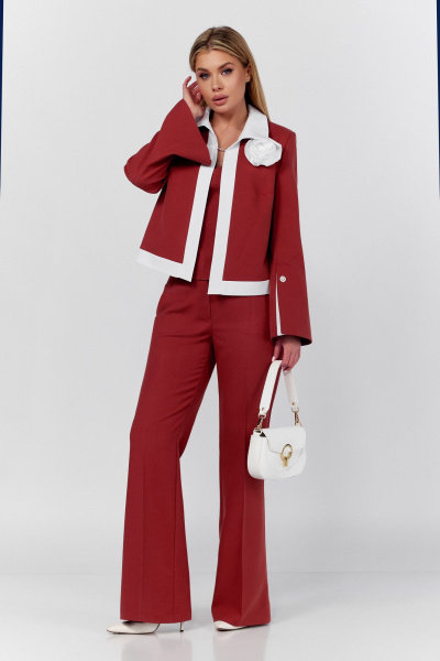 Брюки, жакет, топ DOGGI 2921 красный - фото 2