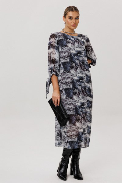 Платье Anelli 1733 леопардовый_серый - фото 6