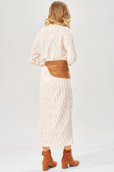 Платье Laikony L-573 бежевый - фото 6