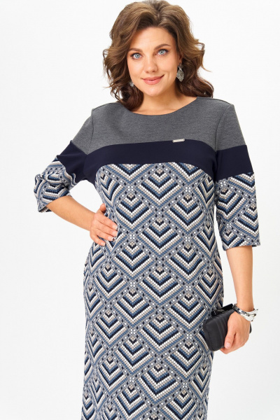 Платье Michel chic 2188 серый-голубой - фото 6