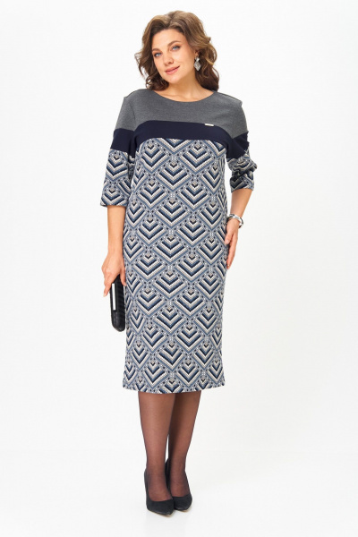 Платье Michel chic 2188 серый-голубой - фото 1