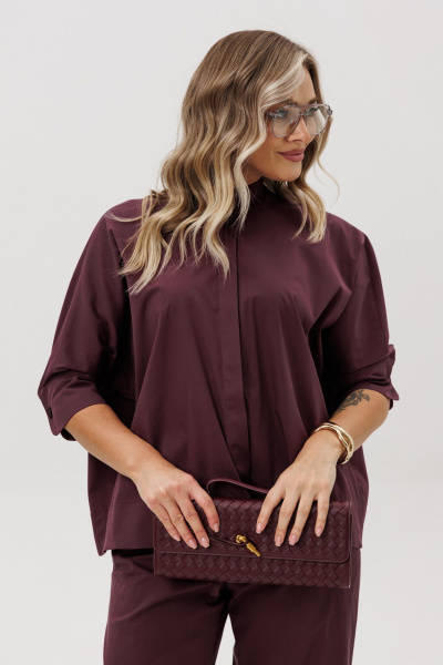 Блуза, брюки Ma Vie М-5806 бордовый - фото 9