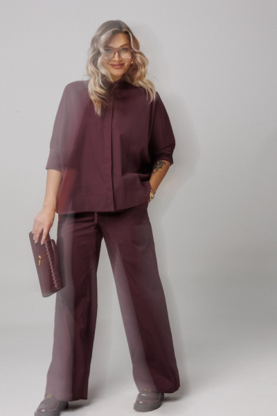Блуза, брюки Ma Vie М-5806 бордовый - фото 7