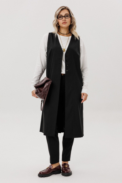 Тренч Ma Vie М-707- 1 черный - фото 4