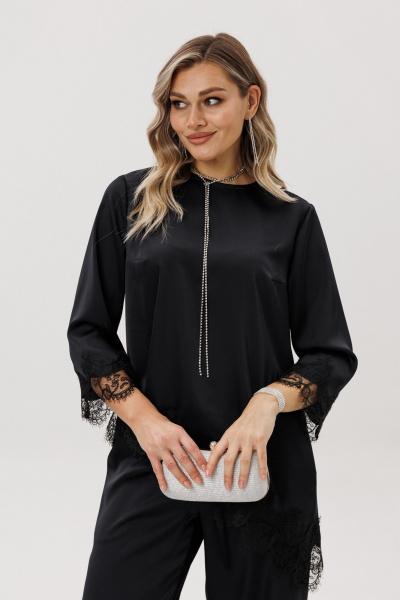 Блуза, брюки Ma Vie М-708 черный - фото 10