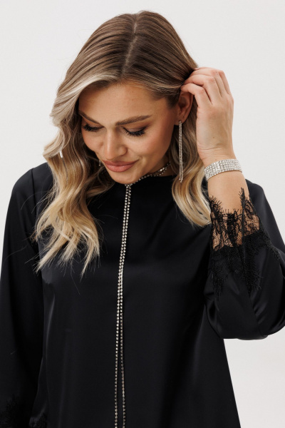 Блуза, брюки Ma Vie М-708 черный - фото 4