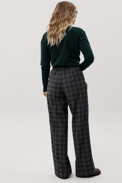 Брюки, джемпер Ma Vie М-710 серая_клетка_изумруд - фото 2