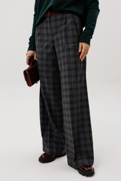 Брюки Ma Vie М-710-2 серая_клетка - фото 3