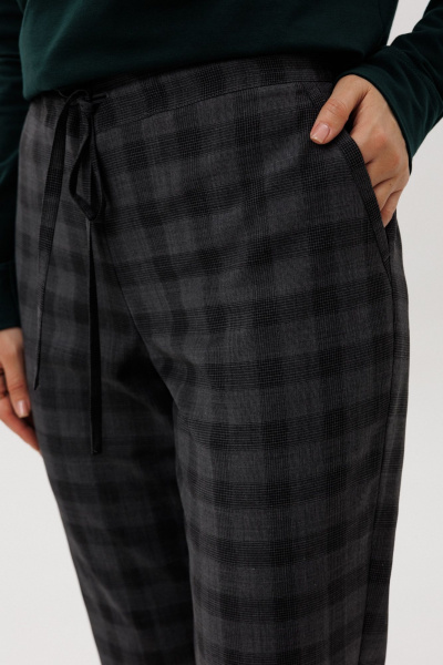 Брюки, джемпер Ma Vie М-711 серая_клетка_изумрудный - фото 6