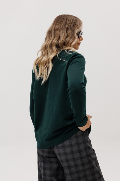 Брюки, джемпер Ma Vie М-711 серая_клетка_изумрудный - фото 4