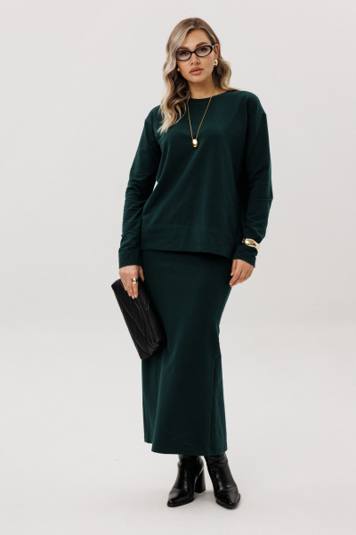 Джемпер, юбка Ma Vie 713 изумрудный - фото 5