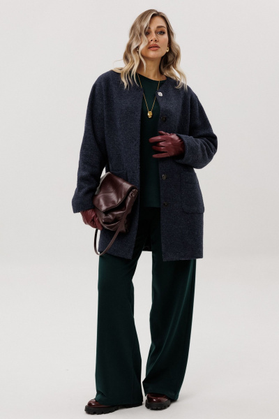 Пальто Ma Vie 714 синий - фото 4