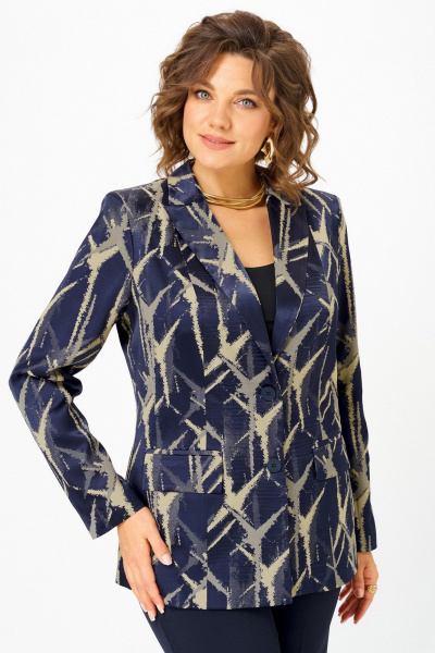 Жакет БелЭльСтиль 412-3_14_22 синий+золото - фото 1